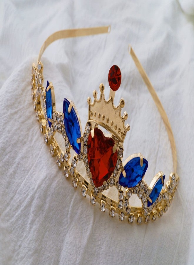 HEIKLN Evie Red Heart Tiara and Necklace Descendant 4 Gold Crown Jewelry Set Queen of Hearts Eive Costume Fan Gift for Teen Party - Image 2